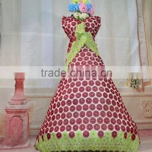 High Quality Guipure Cord Lace in Fabric Chemical African Lace Fabric Africa Dry Lace Dress thumbnail-1