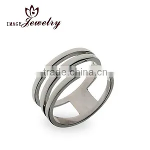 Customized 925 Sterling Silver Open Diagonal Ring thumbnail-1