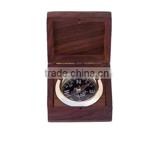 Beautiful Hampton Nautical Rosewood Desk Compass- Black Desk Compass With Rosewood Box 13423 thumbnail-1