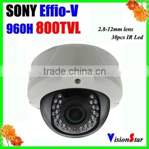 Supper WDR 800TVL 1/3"Sony CCD Effio-V Vandalproof 30pcs IR LED Security Dome Camera thumbnail-1