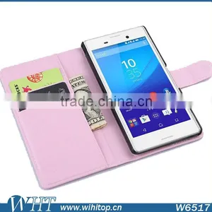 Hot Selling PU Leather Wallet Case for Sony Xperia M4, Wholesale for Xperia Z4 Aqua Cell Phone Case thumbnail-2