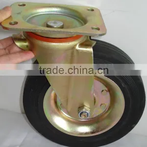 8" 200mm Swivel Rubber Wheels for Trash Bins thumbnail-5