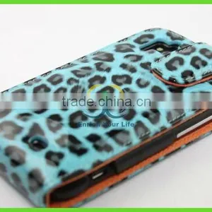 Bule Leopard Genuine Leather Menu Holders Phone Cover for Htc thumbnail-1
