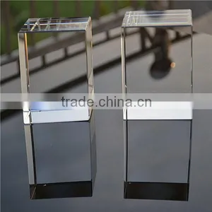 Yijia High Quality Crystal Glass Plaque/block, Blank Rectangle Crystal Cubes thumbnail-1