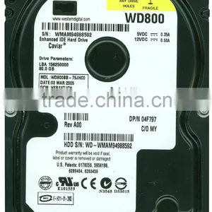3.5Inch 7.2KRpm 80GB 2MB Cache IDE For Dell 4F797 For WD800BB-75JHC0 Hard Disk Drive thumbnail-3