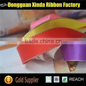 Sliver or Gold Wholesale Custom Satin Ribbon Wired thumbnail-1