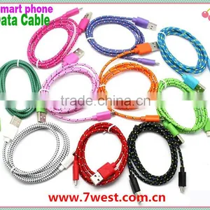 Newest Multi-color Nylon Woven Micro USB Cable Cord for Samsung, HTC, LG, Nokia and Sony thumbnail-1