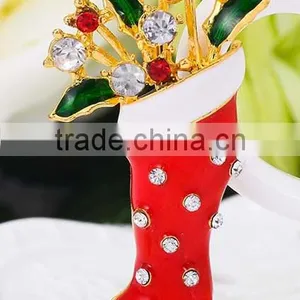 Pair Of Santa's Red Boots X'mas Brooch thumbnail-3