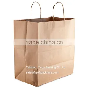 Brown Kraft Paper Bags Wholesale With Twisted Handle, Promotional Paper Carrier Bag, Flat Bottom Kraft Paper Bag for Packing thumbnail-1