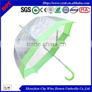 Shenzhen City Winds Denon Produced High Quality 23" Promotional Custom Printing Clear Dome Umbrella thumbnail-1