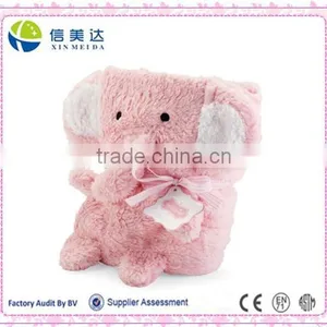Soft Pink Elephant Animal Shaped Baby Fleece Blanket thumbnail-1