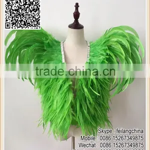 Children's Feather Clothing Shawl Red Feathers Kid Costume Green Cock Feather Costume thumbnail-1