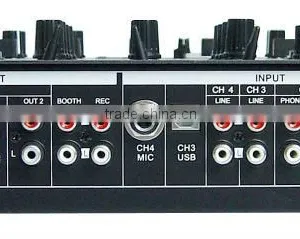 Factory Supply 4 Channel Sound Mixer MIX-4DUSB Professional Stage Sound System dj Mixer thumbnail-2
