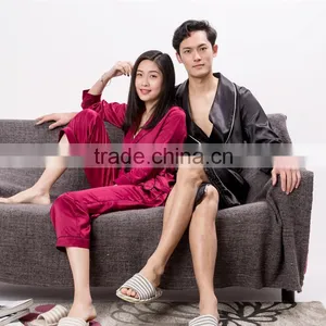Sexy See Through Unisex Adult Sleepwear in Silk Like Satin Fabric thumbnail-6