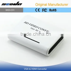 HD VGA-HDMI VGA Audio to HDMI Video Projector Converter Adapter Box thumbnail-1