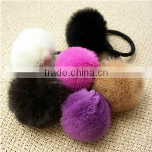 Rabbit Fur Ball Headband thumbnail-1
