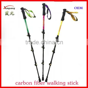 Popular Four Sections Carbon Fiber Telescopic Trekking Pole Nordic Walking Stick thumbnail-2