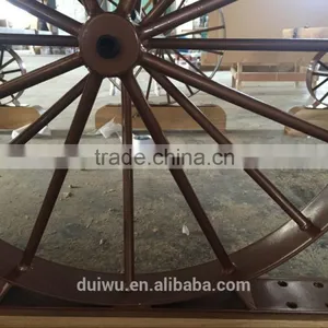 New Design Restaurant Wooden Set Ornamental Iron Industrial Table thumbnail-3