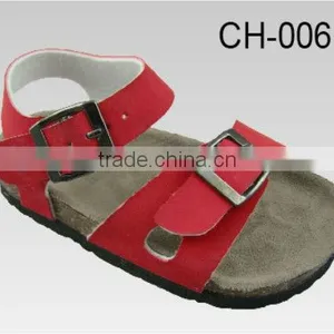 Fancy Red Kids Cork Sandals thumbnail-1