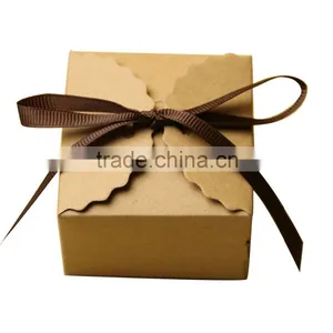 Chocolate Box Wedding Cake Boxes Kraft Paper Square Candy Packaging thumbnail-1