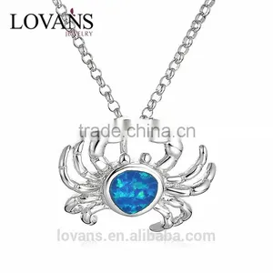 SPI007W Wholesale 925 Sterling Silver Crab Pendant Necklace thumbnail-1