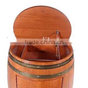 China High Quality Solid Oak Wooden Wine Barrel Furniture 18 Bottles thumbnail-4