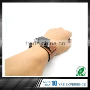 Black / Brown / Red / Blue Choose Custom Logo Accepted Cuff-leather Band for IWatch thumbnail-5