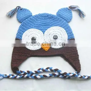 Toddler Baby Crochet Owl Ear Flat Beanie Hat FCK-119120850 thumbnail-1