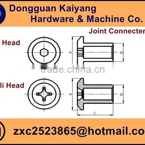 M6, M8, M10 / Bright(White)/ Blue/ Yellow Zinc Plated; Joint Connector ; Furniture Hardware thumbnail-4