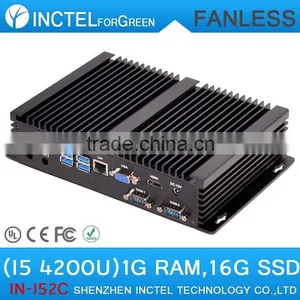 Industrail Grade Fanless IPC PC Computer With Intel i5 Processor 2 COM 4 USB3.0 1G RAM 16G SSD thumbnail-2