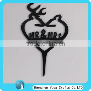 Romantic Mr. & Mrs. Silhouette For Bride and Groom Acrylic Cake Topper thumbnail-6
