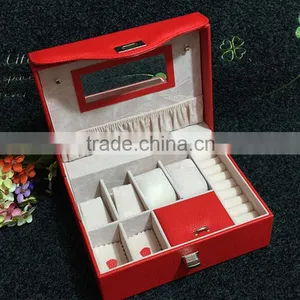 Factory Wholesale Custom Luxury Leather Jewelry Box, Red Beautiful Watch Box thumbnail-1