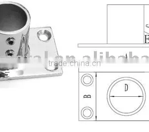 Stainless Steel Rectangular Bases 90 Deg 1" thumbnail-1