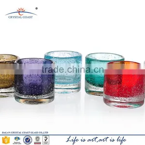 Bulk Hand Blown Replacement Bubble Clear Glass Tealight Candle Holder thumbnail-1