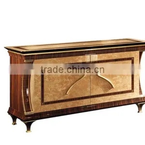 Bisini Luxurious Wooden Inlay Square Dining Table With Wine Cabinet And Buffet/European Antique Dining Room Furniture(MOQ=1 SET) thumbnail-5