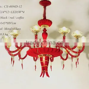 Hot Sale E14 Decorative Metal Chandelier/Beautiful New Design Three Levels Decorative Red Chandelier thumbnail-3