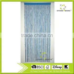 Blue String Curtain With Fringe thumbnail-1