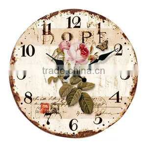 Cheapest!Small Vintage Decorative MDF Wall Clock Wooden Wall Clock thumbnail-1