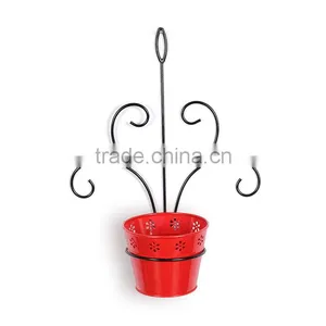 Wrought Iron Wall Flower Pots Metal Planters | Hanging Metal Planter thumbnail-2