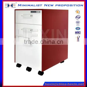Hexin Factory Sale Small Mobile File Cabinet With 3 Drawer thumbnail-1