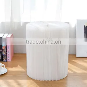 Portable Flexible Paper Stool Expanding Paper Chair With Felt Pad Waterproof White thumbnail-1