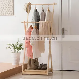 Wooden Coat Hanger for Living Room Wooden Clothes Rack thumbnail-5