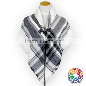 Wholesale Blanket Scarf Check Print Shawl Warm Cotton Cape Shawl thumbnail-1