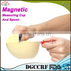 NBRSC Wholesale 8-Piece Individual Stackable Colorful Clear Plastic Magnetic Measuring Cup And Spoon Set for Baking thumbnail-2