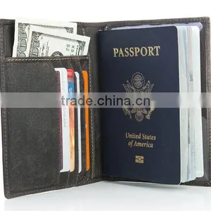 RFID Blocking id Card Holder Travel Leather Passport Holder thumbnail-1