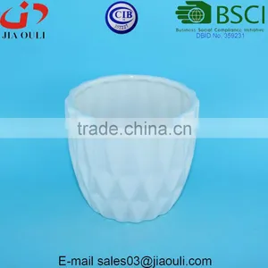 Best Sales Glazed White Ceramic Flower Pots Origami Pot thumbnail-3