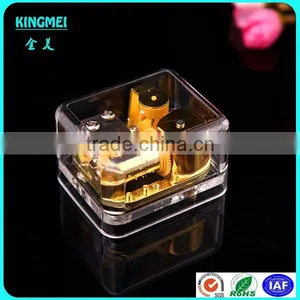 High Grade Handicrafts Clear Round Crystal Music Box for Wedding Gift thumbnail-3