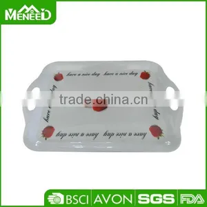 Promotion Snowflake & Tree Printed X'mas Banquet Serving Trays, Anti-slip Christams Party Melamine Plastic Food Tray With Handle thumbnail-2