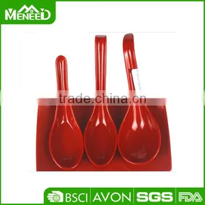 13.5*5.2cm, 30g Two Tone Red and Black Color Hotel Melamine Table Spoon thumbnail-1