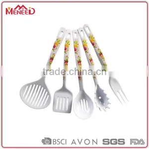 Wholesale Eco Friendly Non-slip White Decal 5 Pcs Plastic Kitchen Utensil Set, Melamine Cooking Tool Sets thumbnail-1